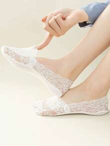 5 Pairs New Women's Skin-Friendly Comfortable Non-Slip Breathable Cute Lace Fashion Sexy Cool Thin Boat Socks - Multicolor - View 5