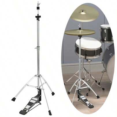 Hi-Hat Cymbal Stand Double Braced Hardware Chrome Finish Heavy Duty Stands