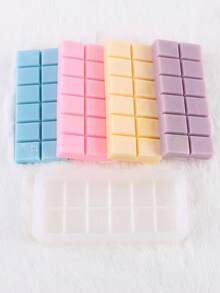 1pc Chocolate Bar Shaped Silicone Candle Mold, DIY Plaster Fragrance Stone Home Decor Silicone Mold - White - View 1