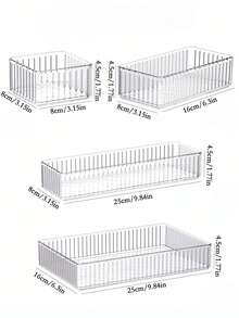 Bộ 10 hộp/9 hộp/7 hộp/6 hộp/4 hộp/1 hộp đựng mỹ phẩm dạng ngăn kéo, hộp đựng trong suốt, thích hợp cho bàn trang điểm, gồm 5 hộp đựng bằng nhựa trong suốt với kích thước khác nhau, giá trưng bày mỹ phẩm, hộp phân loại đồ dùng, thích hợp để đặt trên bàn trang điểm, cung cấp không gian lưu trữ cho bàn làm việc, phòng tắm, nhà bếp và văn phòng. Trang trí phòng, trang trí nhà cửa, trang trí phòng ngủ. - trong suốt - Xem 16
