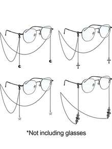 4pcs Gothic Bat Moon Eyeglass Chain - Eyeglass Holder With Bat/Raven Pendant And Cross/Crescent Pendant - Unisex Eyeglass Strap Suitable For Daily Use, Back To School, Valentine's Day - Great Gift! - Multicolor - View 13