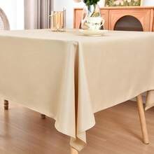 Eeivs Square Tablecloth 52 X 52 Inch Washable Polyester Table Cloth Solid Beige Heavy Duty Fabric Table Cover Daily Use For Dining Home Kitchen Party Wedding,Beige52inchx52inchSquare - Beige52inchx52inchSquare - View 5
