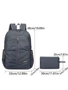 Outdoor Casual Large Capacity Lightweight Foldable Backpack, Suitable For Outdoor Sports, Travel, Hiking, Made Of Nylon Fabric - A - View 3