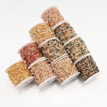 1 mètre de chaîne ornementale exquise à plusieurs couleurs, de forme triangulaire, en zirconium, plaquée cuivre et or. Accessoire de chaîne pour la création de bijoux, vêtements, chaussures et sacs - triangulaire - Voir 3