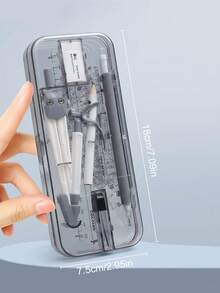 10件套几何尺套装，学生学习用品，考试用，多功能尺，量角器，三角尺，直尺，铅笔架，适用于绘画和素描