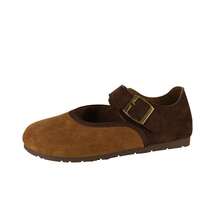2025 Primavera y Otoño Nuevo Estilo Bosque Retro Zapatos  de Suela Gruesa Casual Moda Versátil Suela Suave Lindos y Feos Todo Incluido - Caqui oscuro - Ver 6