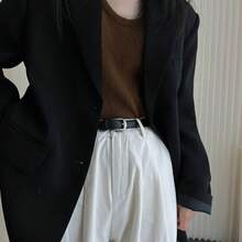 1 Stück Damen Quadratische mattsilberne Schnalle Vielseitiger Gürtel, geeignet für Jeans - Verschiedenfarbig - Übersicht 5