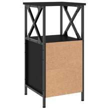 vidaXL Table de chevet noir 34x35,5x70 cm bois d'ingénierie - Noir - Voir 9