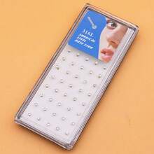 40pcs/Set 2mm Assorted Colorful Crystal Stainless Steel Nose Studs With Box