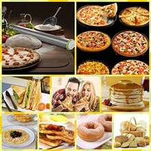 Lumbor37 Rodillos de Cocina Rodillo Ajustable con Anillo de Grosor y Regla, Rodillo de Acero Inoxidable de 17 Pulgadas para Hornear, Pastelería, Pizza, Galletas, Tortillas(default) - Multicolor - Ver 7