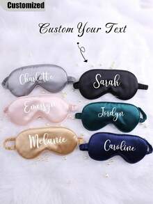 定制缎面睡眠眼罩 - 伴娘礼物、婚礼派对礼物、定制眼罩、缎面睡眠眼罩、伴娘派对回礼、个性化婚礼礼物、新娘派对睡眠眼罩、单身派对回礼、女士礼物、个性化姓名眼罩、旅行睡眠眼罩、定制姓名眼罩、新娘派对回礼、女士睡眠眼罩、新娘派对旅行睡眠眼罩、女士发饰、春季系列 - 彩色 - 查看 4