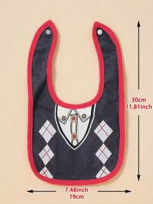 momscare 3/6pcs/Set Random Baby Bibs With Bow Tie, Soft & Comfortable Fabric, Suitable As Wedding, Holiday Or Baby Boy Christening Gift - Multicolor - View 8