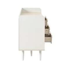 Sideboard With Three Drawers, Exquisite Wood Grain. Sideboard For Bedroom And Living Room, Modern Wood-Colored Sideboard With Storage Shelves. L117.5 Cm