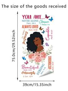 1pc Inspirational Wall Decal - Waterproof Plastic Shaped Floral & Butterfly Sticker, Suitable For Home Decor, Easy To Peel And Stick Design, Perfect Gift For Wedding, Birthday, Housewarming - Classic Style - Color - View 2