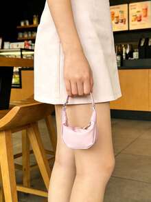 1pc Mini Lipstick Handbag, Zipper Closure, Solid Color, Fashion For Teenagers, Suitable For Ramadan, Shopping, Gathering, Party, Daily Use - A - View 5