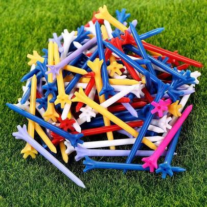 50pcs/Box Plastic Golf Tees, Professional Reusable Golf Accessories And Gifts, Low Friction And High Resistance Golf Tees For Golfers