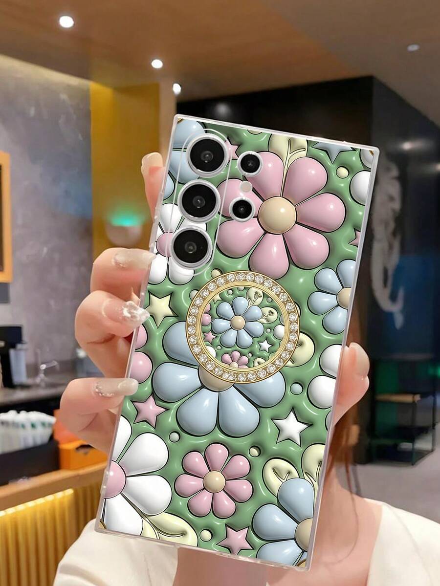 1个时尚花卉透明软手机壳,兼容 17系列、荣耀、红米、三星Galaxy A04e/12/A13/A14/A34/A50/A52/A53/A54/S21/S22/S23/S24/S25/S25 Ultra、6A/7A/8A、12T/13T - 無色 - 查看 1