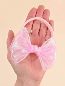 3pcs Colorful Ribbon Bow Headband,Breathable And Comfortable Hair Band,Elegance Hair Accessories For Baby Infant Luminous Grace Party Favors - Multicolor - View 4