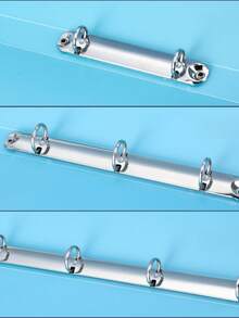 1pc A4 Candy Color Transparent PP Waterproof 2/3/4 Ring Binder Folder, Office File Document Organizer - A4-o Clip - View 2
