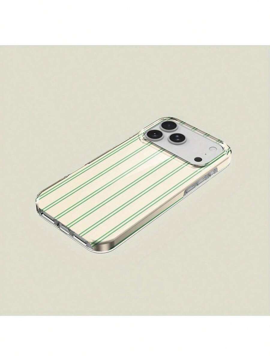新款竖条纹简约创意果冻膜手机壳，透明二合一保护膜，适用于 17 Pro Max 16 Pro 15 Plus 14 13 12 11 系列手机，时尚手机壳 - 彩色 - 查看 1