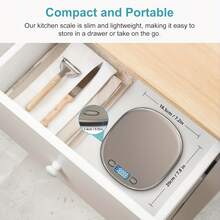 1pc High Precision Digital Kitchen Scale, Weighing Range From 2g To 15kg | Accuracy 0.07oz, Smart Unit Conversion: G/Oz/Lb, Rechargeable Via USB (Built-In Battery) + Dry Battery (No Battery), Non-Food Contact, Suitable For Holiday/Celebration Baking, Cooking And Coffee Making - Silver - View 9