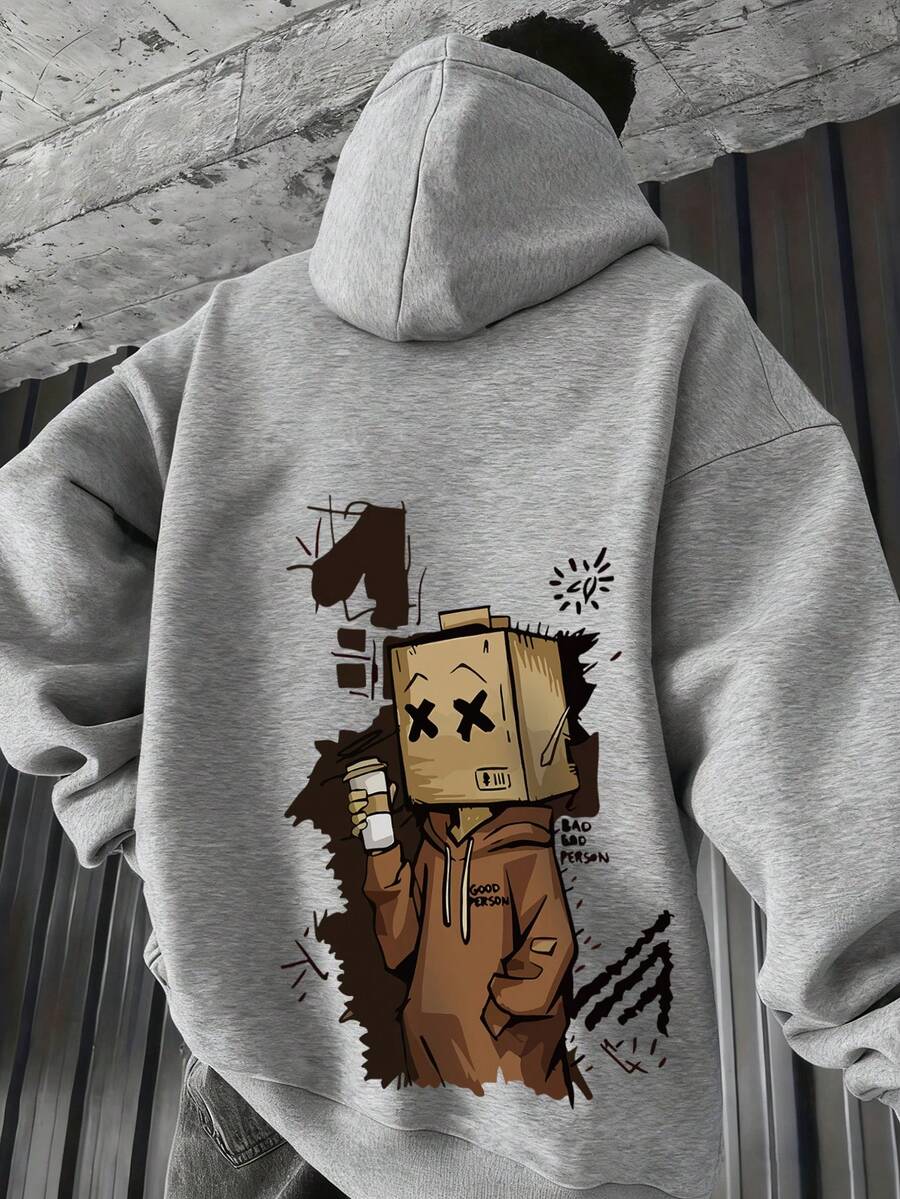 男士时尚百搭日常通勤像素风连体衣，秋冬款 - 淺灰色 - 查看 1