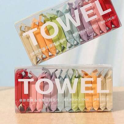 Colorful Compressed Disposable Towels - Thick And Portable Travel Towels, Wet Or Dry Multi-Purpose, Suitable For Travel, Camping And Other Outdoor Activities, Easy To Carry And Use