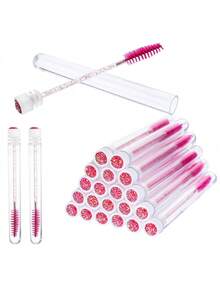 60/50/20/10 空一次性睫毛膏管套装和睫毛卷套装，睫毛膏刷子睫毛膏棒套装管，一次性睫毛刷（玫瑰金扁豆造型） - 彩色 - 查看 11