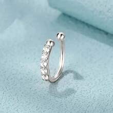 2pcs Elegant Luxurious Gold-Plated U-Shaped Nose Clips With Faux Diamond, Multipurpose Fake Nose Ring For Women, Suitable For Daily Wear And Vacation, Applicable For All Seasons