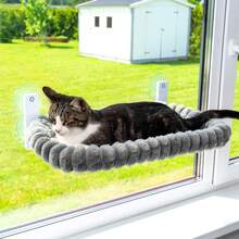 Foldable Cat Window Perch - Cordless, Ultra Soft Machine Washable Bed With 4-Sided Bolster, Metal Frame - Window Hammock For Large Cats And Kittens - one-size - View 7