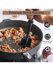 1pc Handheld Kitchen Meat Grinder, Mixer, Mincer, Masher, Cooking Tool - Black - View 3