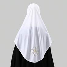 1pc Dubai Middle East New Rose Flower Shower Gold Crystal Chiffon Bandana Scarf, Versatile Turban Head Wrap For Women - Multicolor - View 8