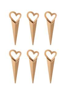 Gói 6 túi quà tặng bó hoa nâu, túi giấy đựng hoa đơn, hộp quà gói tình yêu, túi đựng hoa, hộp quà tặng cho ngày lễ tình nhân, đám cưới - màu nâu - Xem 8