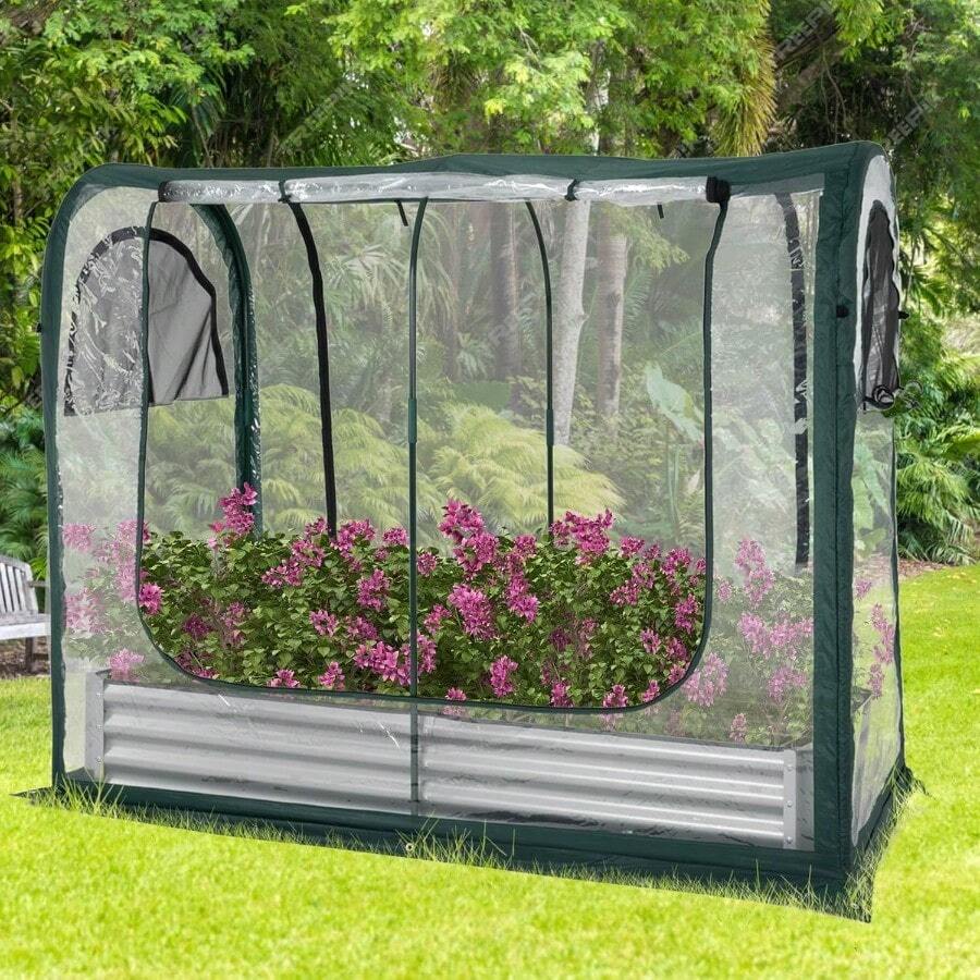Portable Greenhouse Cover With Raised Garden Bed,Easy Set-Up 72.4" X36.6" X60.6" Gardening Flower House & Plant Sunshine Room For Protecting Plant From Cold Frost Birds & Insects - Default - View 1
