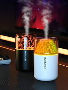 1个180毫升彩色火山加湿器，USB供电，2种工作模式，7色LED灯，静音喷雾，火山效果香薰灯和精油扩散器，适用于室内装饰、办公室、客厅、书桌、汽车，是送给女性的绝佳礼物。 - 黑與白 - 查看 5