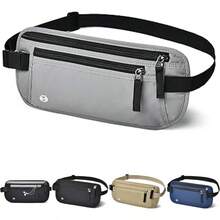 Cinturn de dinero para viajes, Hidden Money Belt para Hombres y Mujeres, Cinturn de Cintura con Bloqueo RFID para Pasaporte, Billetera y Telfono -  para Viajar Gris - Gris - Ver 2