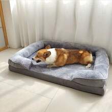 Sofá cama para perros XXL extraíble y lavable, adecuado para mascotas grandes como golden retrievers, sofá cama grande de espuma de soporte con funda extraíble y lavable, forro interior y base antideslizante, gris, decoración de habitación, muebles de patio al aire libre, muebles de patio - Gris Oscuro - Ver 10