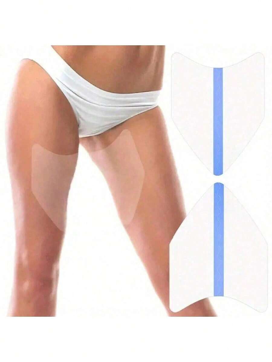 10/1pc Set Thigh Chafing Guards, Transparent Invisible Anti-Chafing Thigh Bands, Waterproof Adhesive Pads, Breathable, Unisex, Waist Strap, Adhesive Pads, V-Shaped Thigh Pads, Invisible Anti-Sweat, Anti-Friction, Leg Protection, Pressure Relief, Multi-Purpose Thigh Pads - Multicolor - View 1