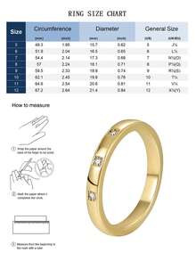 Charm-In Damen Ring mit goldfarbener Beschichtung und minimalistischem kubischen Zirkonia-Akzent - schlichter, zarter Stil für Büro und als Freundschaftsgeschenk - Gold - Übersicht 4