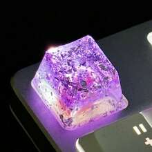 1个树脂环氧树脂全息金箔键帽，多种颜色可选 - 游戏玩家配件，提升键盘个性。全息闪光在游戏过程中提供炫酷的视觉效果，树脂材质永不褪色。单个替换键帽即可让您的键盘脱颖而出，既是个性化的游戏装备，也是一款实用且兼容所有轴体的键帽。