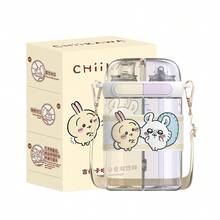 Miniso Cốc uống đôi hai lớp 3-Rune Seikawa (Thỏ & Sóc bay), 640ml/22.53oz: Chất liệu PP bền, thiết kế chia ngăn (có thể đựng hai loại đồ uống cùng lúc), nắp đôi (uống trực tiếp + hút), họa tiết hoạt hình dễ thương, dây đeo da có thể tháo rời, đa năng dùng hàng ngày/ngoài trời/du lịch, bình uống đôi tiện dụng và đáng yêu (1 chiếc) - Nhiều màu - Xem 6