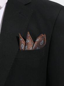 1件时尚复古百搭男士精致腰果/格子/花卉图案口袋巾/手帕，休闲配饰，适合搭配领带、参加派对、旅行