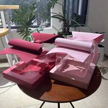 Hộp quà tặng Ngày Valentine/Quà lưu niệm/Hộp quà tự làm, Hộp bánh bằng PVC trong suốt, Thích hợp đựng hoa và bánh (Khách hàng tự lắp ráp sau khi nhận hàng) - Mẫu mới nhiều màu A - Xem 9