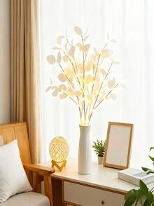 1pc LED Artificial Olive Branch Light - Modern Decorative Lamp With 30 LED Lights, Battery Powered, Suitable For Wedding, Birthday, Indoor, Party, Cafe, Restaurant Decor - Excluding Battery/Vase - White - View 9