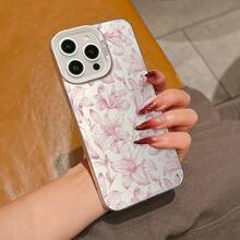 Funda protectora de precisión a prueba de golpes de TPU con estampado floral plateado integrado para Apple  6/7/8/X/Xs/Xr/Xs Max/11/12/13/14/15/16/17 Pro Max, adecuada como regalo de cumpleaños y Navidad para parejas, mujeres, hijas, novios, novias, chicas adolescentes. - Colores mixtos - Ver 3