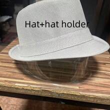 1pc SummerAutumn Breathable Linen Jazz Hat, British Style Casual Gentleman Fedora(Complimentary Hat Holder) - White - View 10