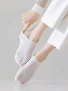 2/3/5 Pairs Vertical Striped Toe Separator Invisible Casual Boat Socks