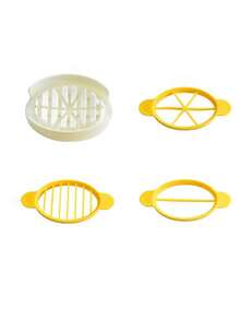 4pcs Plastic Multi-Function Egg Cutter, Household Egg Slicer, Peeled Egg Divider, 3-In-1 Cutting Tool For Boiled Egg, Salted Egg - White Yellow - View 10