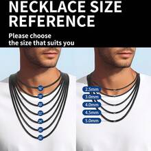 Black Flat Box Chains For Men, 2.5/3/4/4.5/5mm Stainless Steel Chain Necklace, Necklaces For Men And Women 16-28 Inches - 黑色4.5毫米 - 查看 6