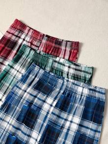 3pcs Men's Plaid Pajama Pants - Made Of Polyester And Spandex Blended Comfortable Stretchy Knit Fabric, With Pockets, Classic Style Suitable For All Seasons, Various Plaid Patterns Designed, Fall Winter Clothes - Multicolor - View 4